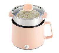 Hot Pot électrique avec cuiseur vapeur - 1,7 l - Mini poêle électrique antiadhésive - Avec couvercle - Petite casserole pour la cuisson de pâtes, soupe, congées, boulettes, œufs