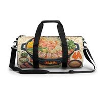 Hot Pot Sac de sport léger à motif dessin animé pour homme et femme, blanc, 45 cm/22,9 cm/22,9 cm, blanc, 17.7in/9in/9in