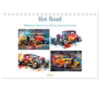 Hot Road - Oldtimer durch eine KI im neuen Gewand (Tischkalender 2026 DIN A5 quer), CALVENDO Monatskalender: Tauchen Sie ein in die aufregende Welt ... Asphalt trifft und Nostalgie auf pure Kraft.