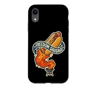 Hot Rocket Freedom Dog Saucisse Funny 4th of BBQ July Grill Coque pour iPhone XR