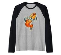 Hot Rocket Freedom Dog Saucisse Funny 4th of BBQ July Grill Manche Raglan