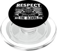 Hot Rod Grandpa, Respect The Elders, Patriotic Rat Rod Car PopSockets PopGrip pour MagSafe