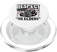 Hot Rod Grandpa, Respect The Elders, Patriotic Rat Rod Car PopSockets PopGrip pour MagSafe