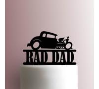 Hot Rod Rad Dad - Décoration de gâteau en acrylique 20,3 cm de large/vert