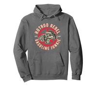 Hot-Rod Rebel Gasoline Junkie Vintage Old School Rétro Sweat à Capuche, Unisexe pour Adultes, Asphalte, L
