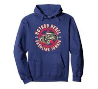 Hot-Rod Rebel Gasoline Junkie Vintage Old School Rétro Sweat à Capuche, Unisexe pour Adultes, Bleu Marine, S