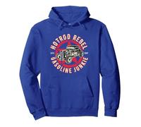 Hot-Rod Rebel Gasoline Junkie Vintage Old School Rétro Sweat à Capuche, Unisexe pour Adultes, Bleu Royal, M