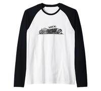 Hot Rod Rust Racer Vintage Graphic Old Muscle Car Manche Raglan