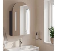 HOT SALE*Armoire de bain à miroir,CLARENCE,60 kg capacité,Placard Mural, avec LED arquée gris 42x13x70 cm - M401070