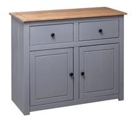 HOT SALE*Buffet（1 PC）- SHELD - commode meuble de rangement/MEUBLE BAS - Gris 93x40x80cm Pin solide Assortiment Panama M7772861
