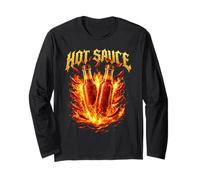 Hot Sauce Bootleg Spice Food Lover Chili Head Streetwear Manche Longue