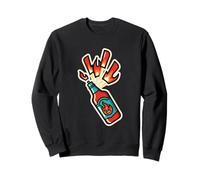 Hot Sauce Lover Spicy Food Fire Flames Chili Angry Retro Sweatshirt