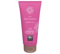 HOT - Shiatsu 2en1 parfum framboise - huile de massage et lubrifiant - framboise (200 ml)