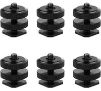 Hot Shoe Adapter 6 Pcs Hot Shoe Adapter 1/4 Screw Camera Bracket Screw Mount Adapter Tripod Screw to Flash Shoe for Repairing Photography Equipment