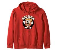 Hot Slice Drôle de pizza Rétro Cartoon Vintage Nostalgie Fun Sweat à Capuche