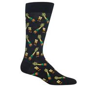 Hot Sox Fun Cocktail Drinks Crew Socks-1 Pair Pack-Happy Hour Cool & Funny Novelty Gifts Chaussettes décontractées, Bouteilles de Champagne (Noir), M Homme