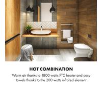 Hot Spot Crystal Flow radiateur de salle de bains 45 x 82 cm 36 m² 2000 W 5-40 °C LED