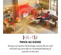 Radiateur électrique - Klarstein - 1000 W - convecteur électrique programmable - convecteur mobile - chauffage d'appoint - blanc