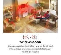 Hot Spot Slimcurve Double Wave Radiateur convecteur IR 1000W noir