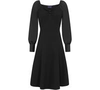 Hot Squash Hot Squash Blouson Sleeved Scuba Fit N Flare Black Dress Black 12