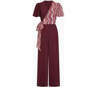Hot Squash Hot Squash Red Overwrap Print Jumpsuit