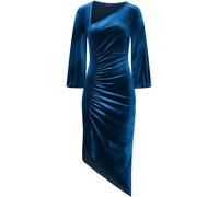 Hot Squash Hot Squash Velvet Ruched Party Dress Blue EU 40 (UK 12)