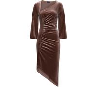 Hot Squash Hot Squash Velvet Ruched Party Dress Brown EU 46 (UK 18)