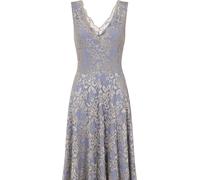 Hot Squash HotSquash Silver V-Neck Floral Lace Dress Silver 10