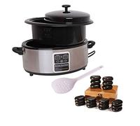 Kit de massage aux pierres chaudes Appareil chauffant Réchaud 5,5 litres avec 18 pierres de massage pour traitement thermique Réchaud à stone - Hot Stone Set - Affichage numérique