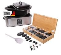 Hot Stone Massage Set Heater 18 litri per pietre "calde" 64 pietre da massaggio per il trattamento termico Riscaldatore per pietre - Display digitale