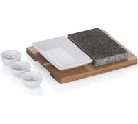 Hot Stone Set, taille XL, 6 pièces, granit, bois d'acacia, céramique - Kela | Country
