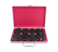 Hot Stones Lot de 20 pierres de massage pour spa électrique portable avec boîte chauffante 4 tailles différentes de pierres de massage pour massage thermique, crabes et morceaux