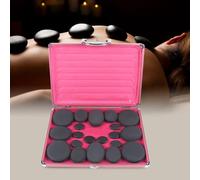 Hot Stones Lot de 20 pierres de massage pour spa, pierres de basalte chaudes, avec kit de chauffage, pierres de massage, pierres de basalte pour spa, thérapie, salon, massage, relaxation, soulagement