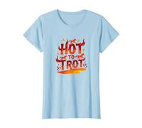 Hot to Go : Fiery Horse Trot Graphic Art T-Shirt, Femme, Bleu Céleste, XS