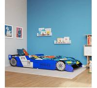 HOT Ventes Lit voiture de course pour enfants 90xLit voiture de course pour enfants 90x200 cm Bleu 67126