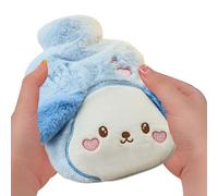 Hot Water Bag, Hand and Feet Warmer with Cute Animal Cover, Reusable Cold Water Bottle for Neck, Shoulder, Portable Cozy Warmer for Cold Weather