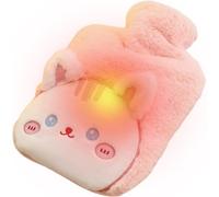 Hot Water Bag, Hand and Feet Warmer with Cute Animal Cover, Reusable Cold Water Bottle for Neck, Shoulder, Portable Cozy Warmer for Cold Weather
