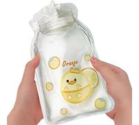 Hot Water Bottle, 160ml Clear Heated Pouch for Hot or Cold Compress, PVC Small Reusable Bladder Pad for, Mini Pack for Hand Warmth and Muscle Comfort, 14.5x8.5cm