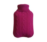 Hot Water Bottle 2000ML with Knit Cover for Pain Relief | Premium rubber bag with cozy knitted cover designed for natural pain relief and warmth Rose vif A