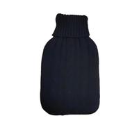 Hot Water Bottle 2000ML with Knit Cover for Pain Relief | Premium rubber bag with cozy knitted cover designed for natural pain relief and warmth Noir A