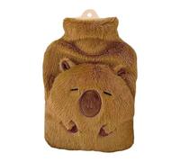 Hot Water Bottle, Capybara Heat Retention Warmer, Easy to Use Warmer, Soft Comfort Bed Hot Water Bag for Cramps, Neck, Back, Shoulder, Hand, Leg, Camping, Travel, Men, Women, 9.84 Inch