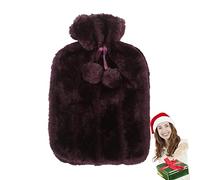 Hot Water Bottle Cover - Plush Hot Water Bottle with Tassels, Non Electric Hot Water Bottle, 2 Litre, 6-8 Hours to Keep Warm, Hot Water Bottle Cover Only