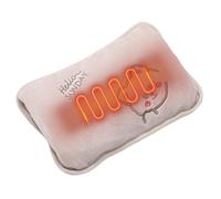 Hot Water Bottle - Short Velvet, 10x7x2in Hand Warmer Leak-Proof Heating Design | Soft Plush Cover Electric Rechargeable Warmer, Body Comfort Pad For Home, Office, School, Outdoor Activities