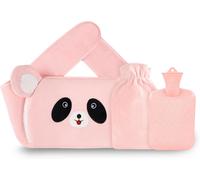 Hot Water Bottle Sore Rules 1L-Soft Plush Waist Cover-Pain Relief and Therapeutic Heat for Neck,Shoulder,Back and Legs (Pink)