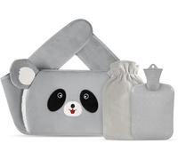 Hot Water Bottle Sore Rules 1L-Soft Plush Waist Cover-Pain Relief and Therapeutic Heat for Neck,Shoulder,Back and Legs (Grey)