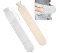 Hot Water Bottle With Belt 2l Long Hot Water Bottle 72cm With Kangaroo Pockets For Women And Men,Drawstring For Neck And Waist Warmth (Light Grey)