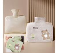 Hot Water Bottle With Kangaroo Pocket,Removable And Washable Plush Hot Water Bottle,Large Plush Hot Water Bottle,Leak-Proof Hot Water Bottle,Hot Water Bottle With Cover To Stay Warm (1250ml)