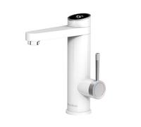 Hot Water Tap Instant Boiling Water,220V Tankless Electric Heater BathroomTaps, 120 Degree Rotate Cold and Hot Water Tap With Digital Display (White)