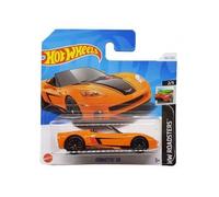 Hot Wheels 1/64 Corvette C6 - Voiture de Sport, Decapotable - Serie Roadster 2/5 - Couleur orange - Set vehicule miniature et carte