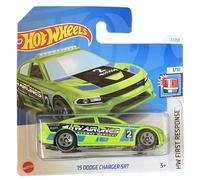 Hot Wheels 15 Dodge Charger SRT, HW First Response 1/10, HTC87, carte courte, HW Airlines, Mattel 2024-1:64